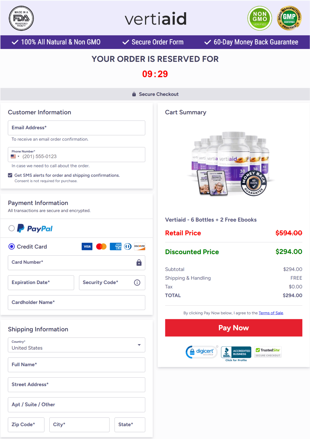 vertiaid secure checkout